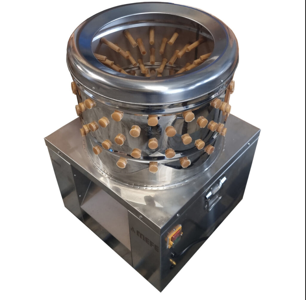 Rotary operated plucking machine